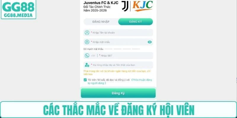 Các thắc mắc về đăng ký hội viên