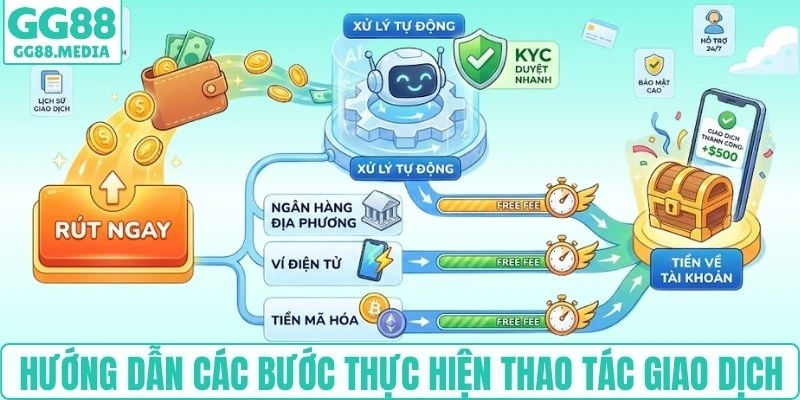 Rút Tiền GG88 - Hoàn Thành Nhanh Chóng Chỉ Sau 3 Bước 2 Hướng dẫn các bước thực hiện thao tác giao dịch